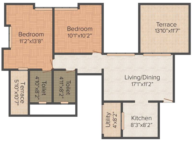 Shubh Aaugusta (2BHK+2T (1,275 sq ft) 1275 sq ft)
