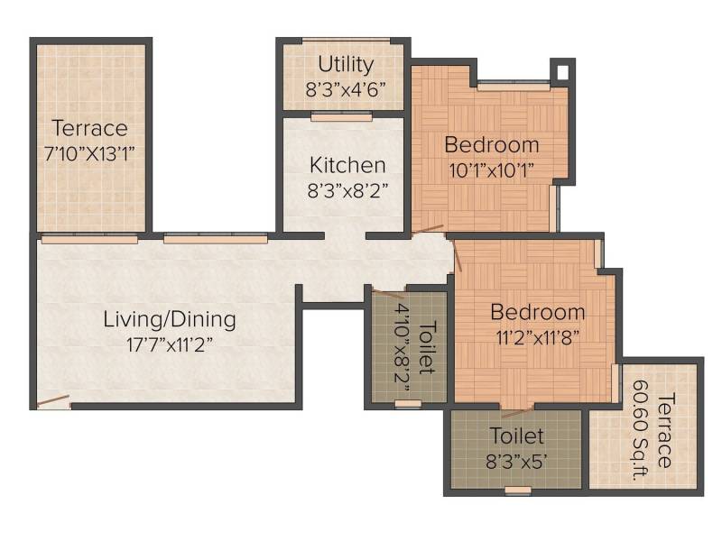 Shubh Aaugusta (2BHK+2T (1,151 sq ft) 1151 sq ft)