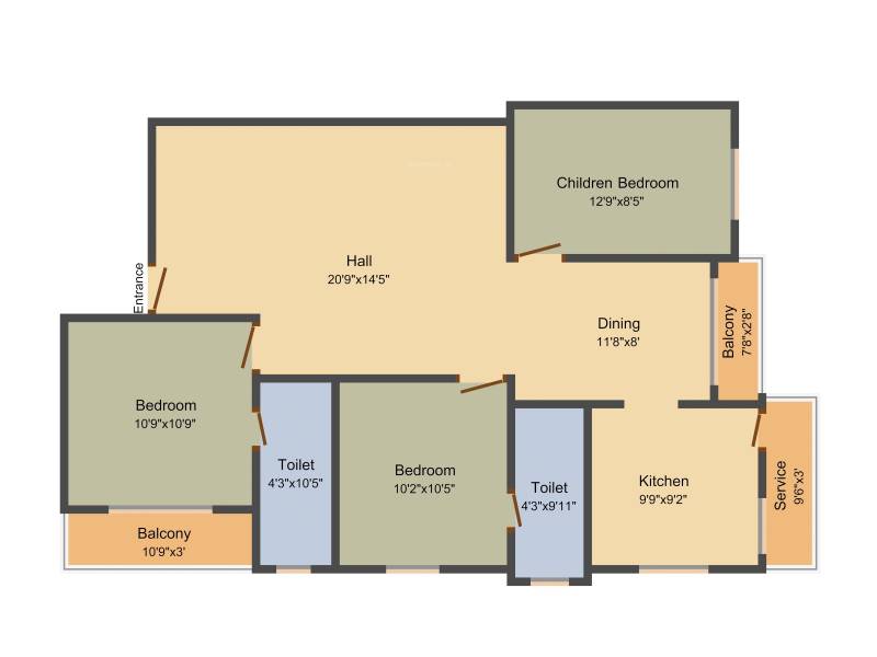 Woddies Jai Nagar (3BHK+2T (1,350 sq ft) 1350 sq ft)