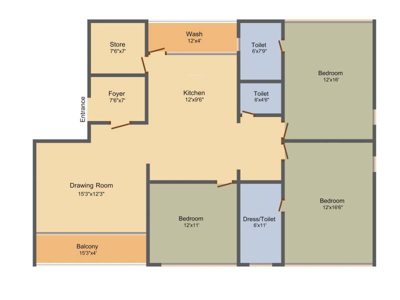 Maan Maan Two (3BHK+3T (2,358 sq ft) 2358 sq ft)