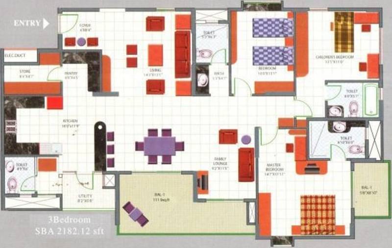 Maya Ventures Indraprastha Floor Plan (3BHK+4T (2,182 sq ft) 2182 sq ft)
