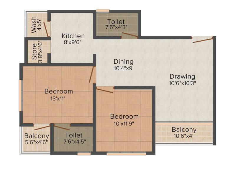 Shree Balaji Construction Status 2BHK+2T (1,422 sq ft)
