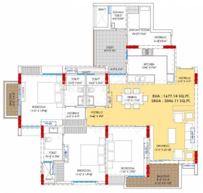 Ashadeep Ananta Jagat (3BHK+3T (2,046 sq ft) 2046 sq ft)