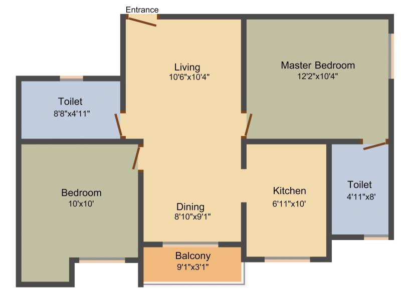 Isha Aabhirupam (2BHK+2T (869 sq ft) 869 sq ft)