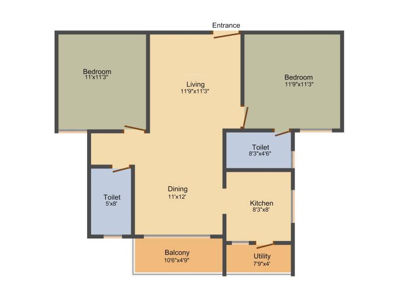 Nova Sprint (2BHK+2T (1,079 sq ft) 1079 sq ft)