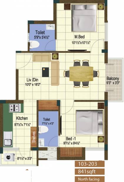 Sanjana Apex Enclave (2BHK+2T (841 sq ft) 841 sq ft)