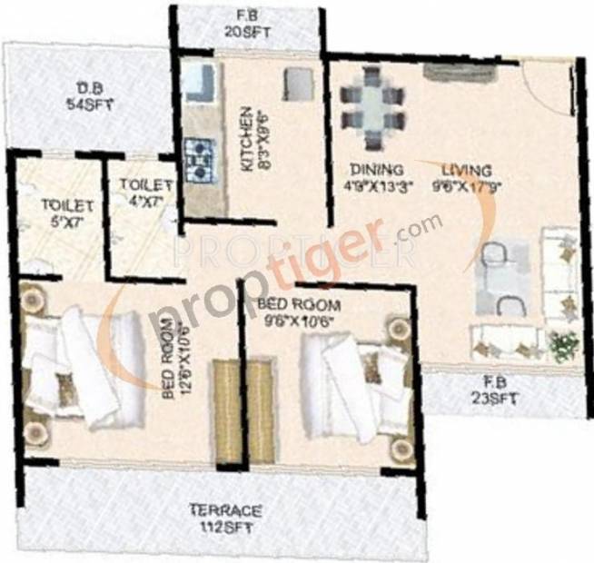 SM Acumen (2BHK+2T (1,400 sq ft) 1400 sq ft)