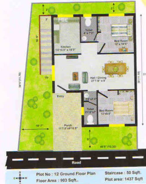 Sumathi Metro Square (2BHK+2T (903 sq ft) 903 sq ft)