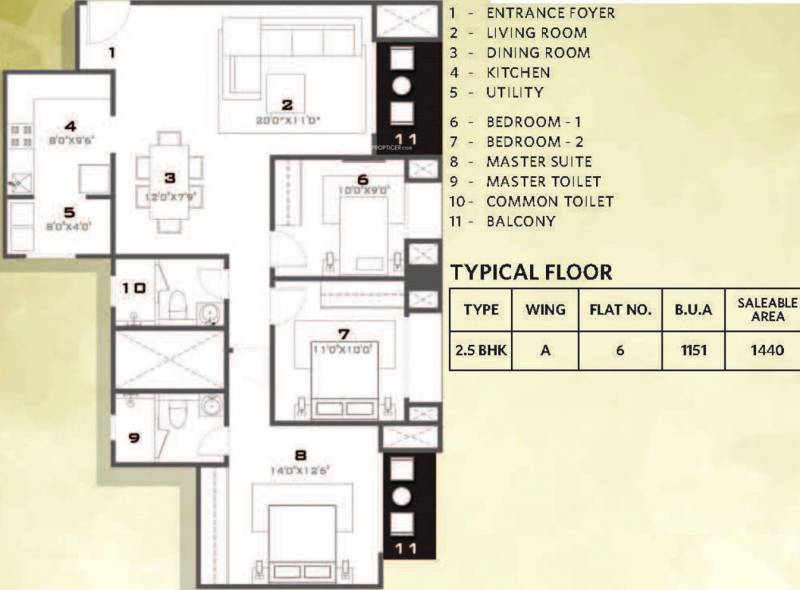 Hiranandani Glen Gate (2BHK+2T (1,440 sq ft) + Study Room 1440 sq ft)