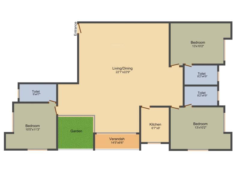 Gajraj Shree (3BHK+3T (2,061 sq ft) 2061 sq ft)