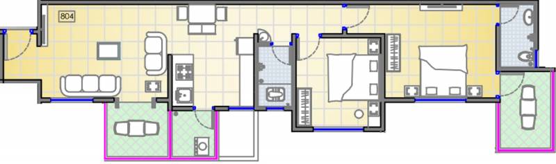 RajHeramba Hallmark Avenue (2BHK+2T (1,035 sq ft) 1035 sq ft)