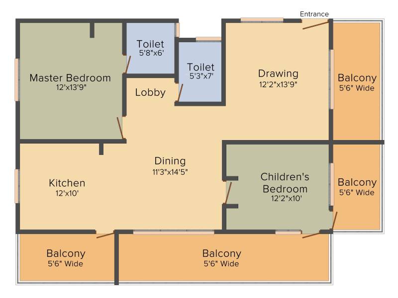 Venkys Varanasi Varasiddhi (2BHK+2T (1,585 sq ft) 1585 sq ft)