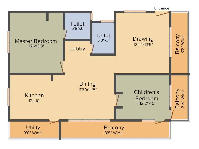 Venkys Varanasi Varasiddhi (2BHK+2T (1,440 sq ft) 1440 sq ft)