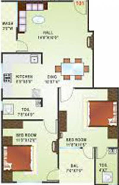 Sai Udayraj Avenue NX (2BHK+2T (1,080 sq ft) 1080 sq ft)