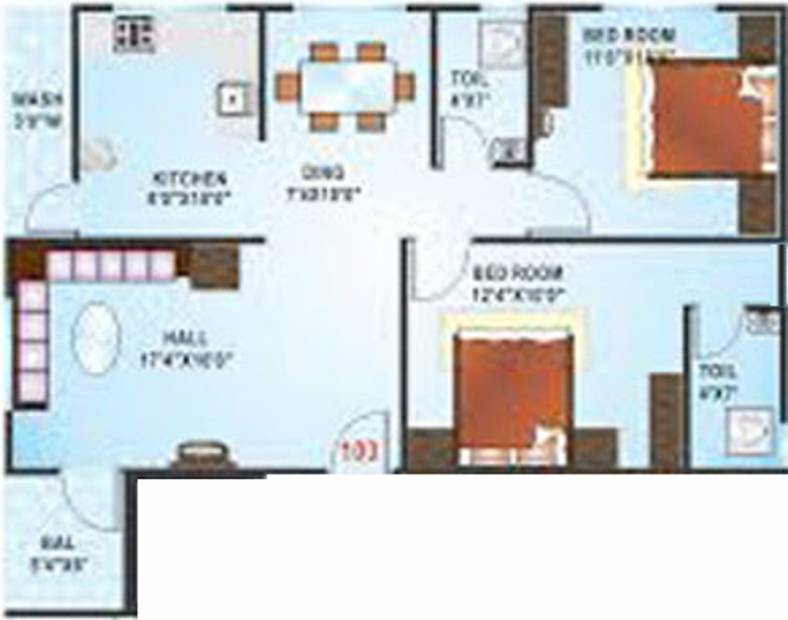Sai Udayraj Avenue NX (2BHK+2T (1,085 sq ft) 1085 sq ft)