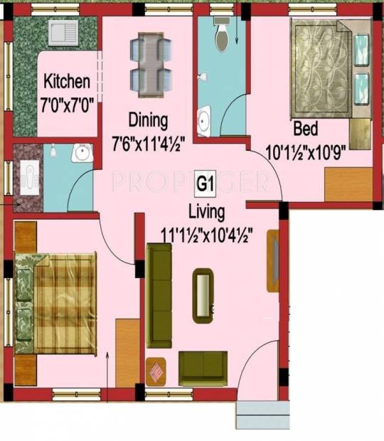 AP Arichandra (2BHK+2T (775 sq ft) 775 sq ft)