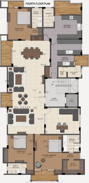 Sumanth Sreshta Kalpagam (3BHK+3T (1,730 sq ft) + Servant Room 1730 sq ft)