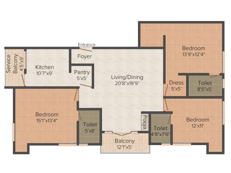 Sumanth Sreshta Samasta (3BHK+3T (1,607 sq ft) 1607 sq ft)