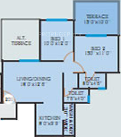 Bhandari Latitude (2BHK+2T (1,085 sq ft) 1085 sq ft)