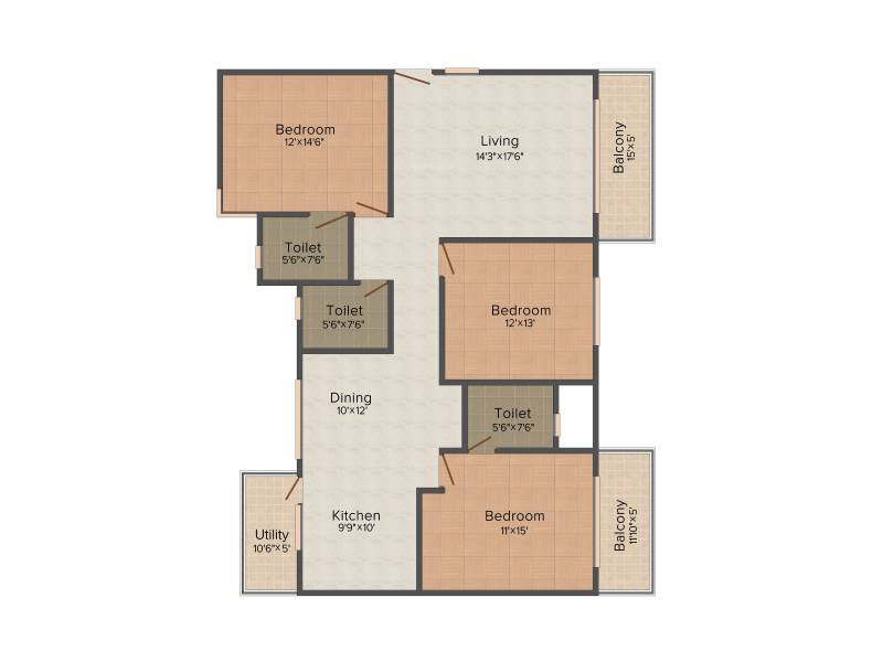 MV Periwinkle (3BHK+3T (1,863 sq ft) 1863 sq ft)