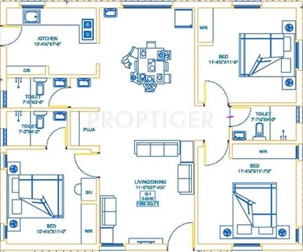 AP AP Aarudhra (3BHK+3T (1,265 sq ft)   Pooja Room 1265 sq ft)