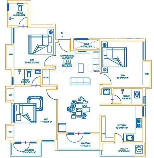 AP AP Aarudhra (3BHK+3T (1,410 sq ft)   Pooja Room 1410 sq ft)