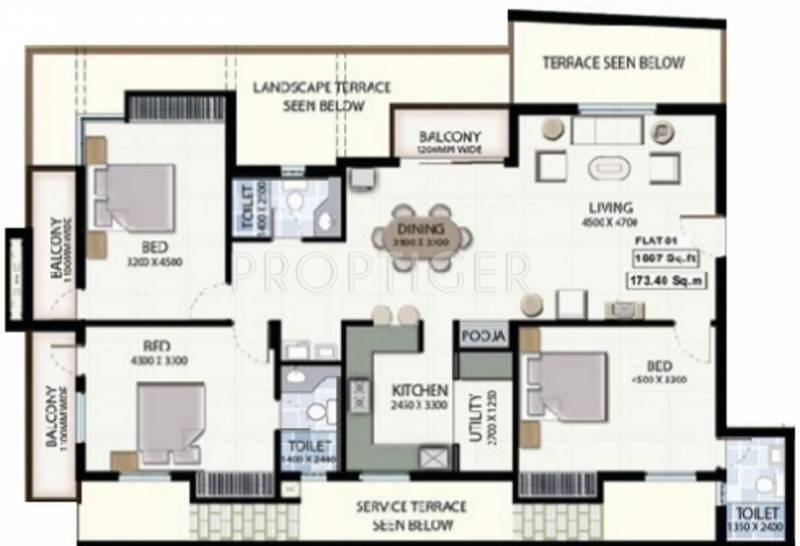 Navin Srivatsam (3BHK+3T (1,867 sq ft) 1867 sq ft)