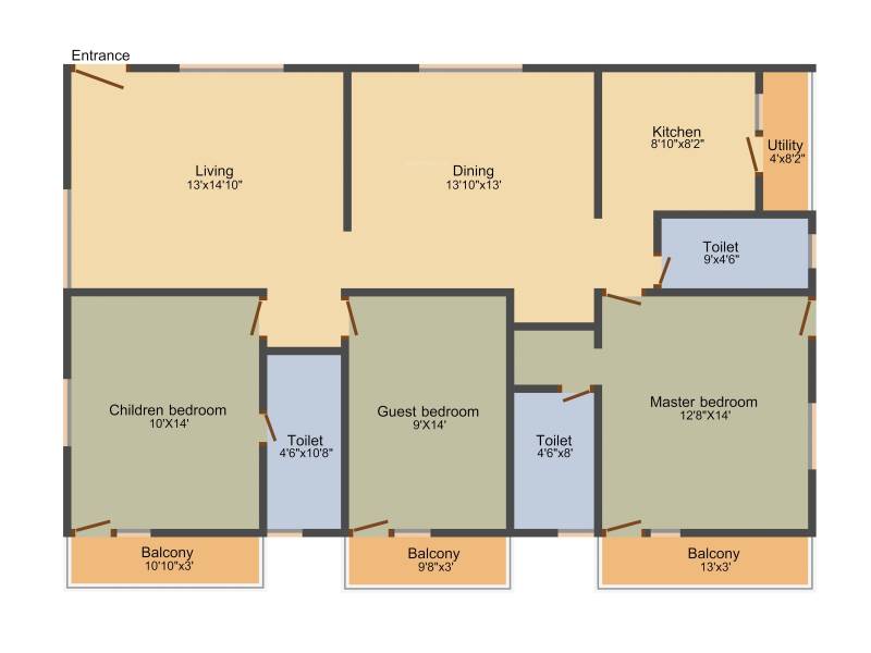 Metrocorp Lotus Heights (3BHK+3T (1,709 sq ft) 1709 sq ft)