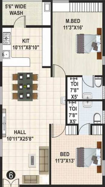 Himagiri Pottapus Hima Sai Srinidhim (2BHK+2T (1,204 sq ft) 1204 sq ft)