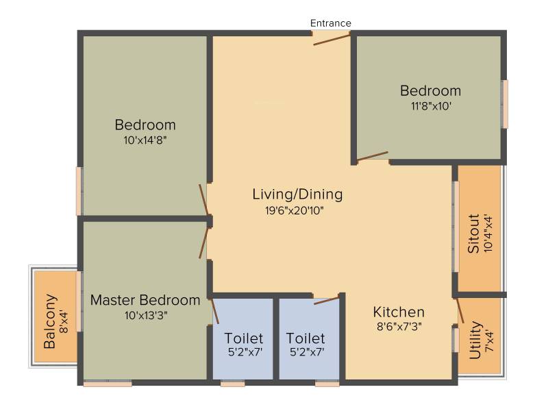 Pranathi Serene Nest (3BHK+2T (1,323 sq ft) 1323 sq ft)