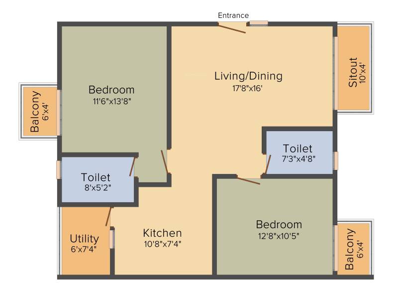 Pranathi Serene Nest (2BHK+2T (1,178 sq ft) 1178 sq ft)