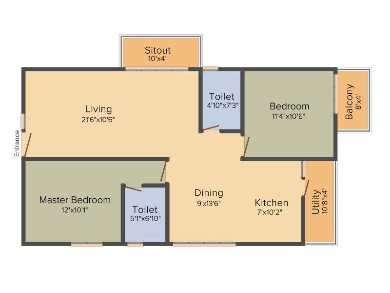 Pranathi Serene Nest (2BHK+2T (1,190 sq ft) 1190 sq ft)