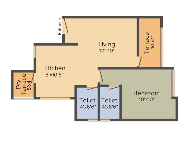 Omm Aashiana (1BHK+2T (643 sq ft) 643 sq ft)