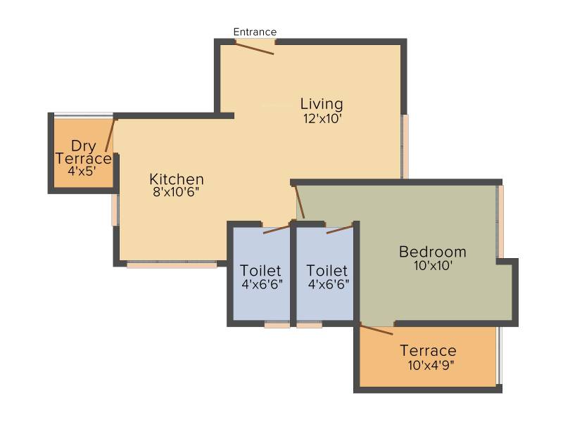 Omm Aashiana (1BHK+2T (637 sq ft) 637 sq ft)