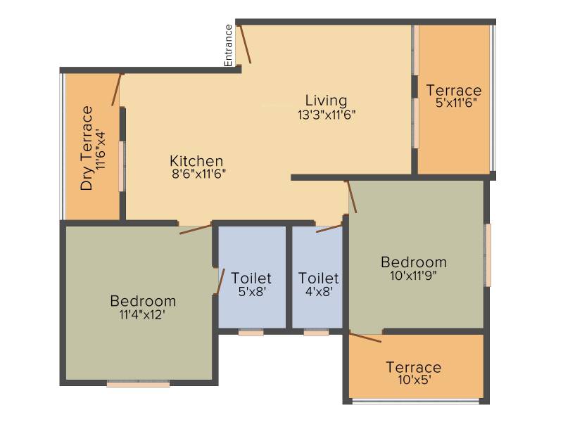 Omm Aashiana (2BHK+2T (1,042 sq ft) 1042 sq ft)