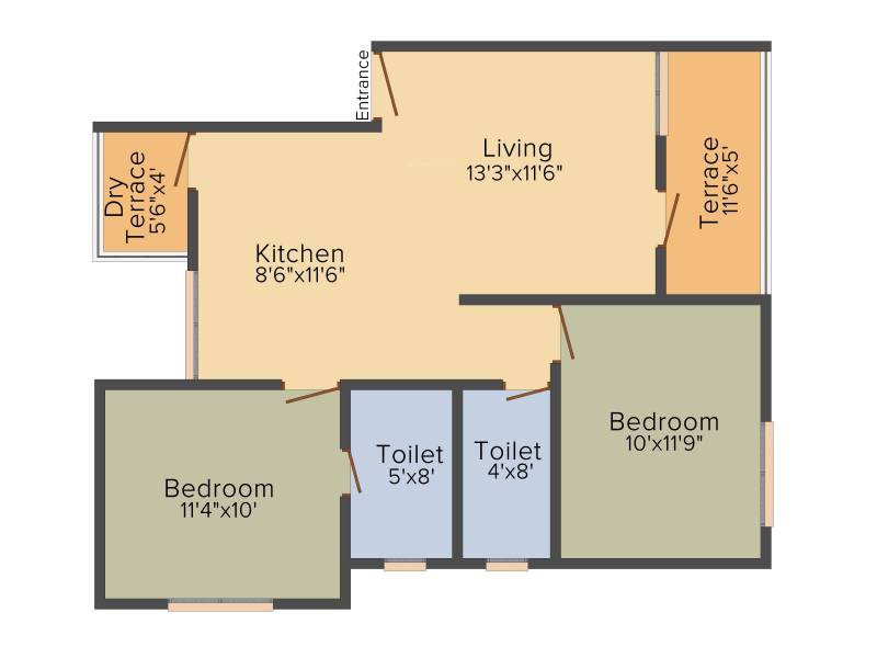 Omm Aashiana (2BHK+2T (910 sq ft) 910 sq ft)