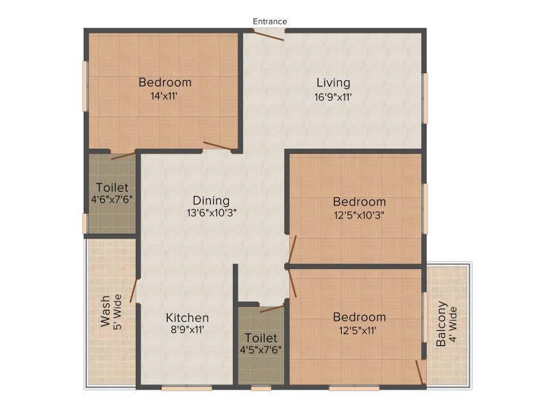 Riteway Apoorva Meadows (3BHK+2T (1,400 sq ft) 1400 sq ft)