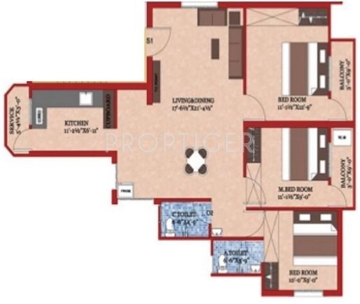 Shree Shree Yoge Flats (3BHK+3T (1,228 sq ft) 1228 sq ft)