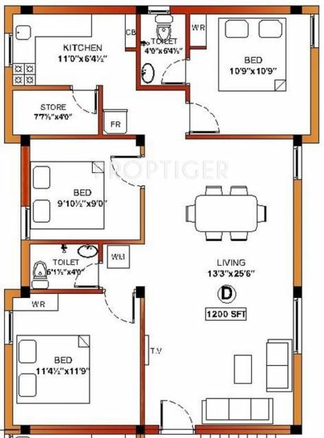 Malainur Kavitham (3BHK+2T (1,200 sq ft) 1200 sq ft)