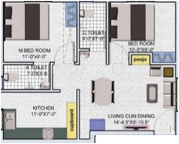 Shree Shree Ramya Devi Flats (2BHK+2T (696 sq ft) 696 sq ft)