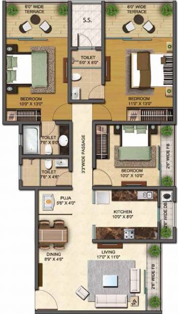 Tycoons Codename Goldmine (3BHK+3T (1,652 sq ft) 1652 sq ft)