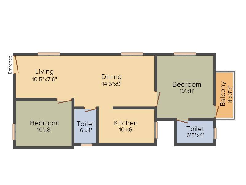 Vignesh Sundari (2BHK+2T (797 sq ft) 797 sq ft)