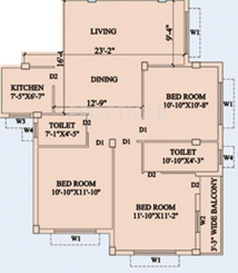 Starlite Sunny Bliss (3BHK+2T (1,305 sq ft) 1305 sq ft) Starlite Sunny Bliss (3BHK+2T (1,305 sq ft) 1305 sq ft)