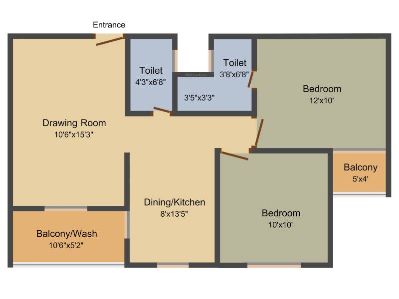 Shakti Dhanraaj Habitates (2BHK+2T (1,008 sq ft) 1008 sq ft)