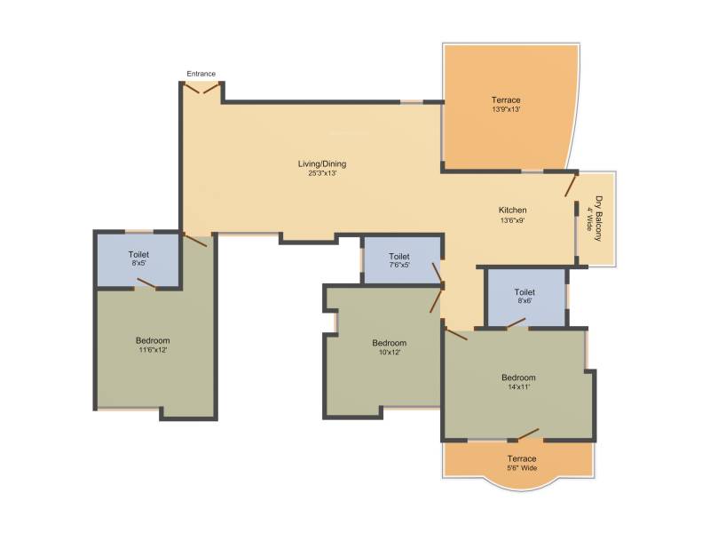 Alliance Blossom (3BHK+3T (1,545 sq ft) 1545 sq ft)