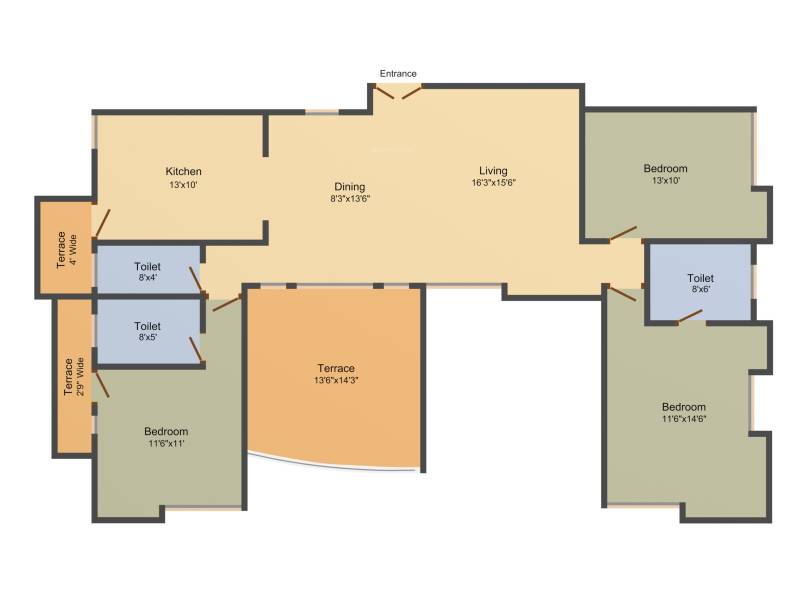 Alliance Blossom (3BHK+3T (1,590 sq ft) 1590 sq ft)