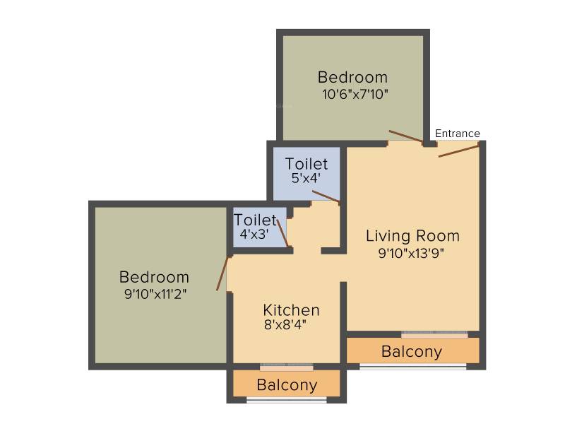 Nirvaana Greens (2BHK+2T (945 sq ft) 945 sq ft)