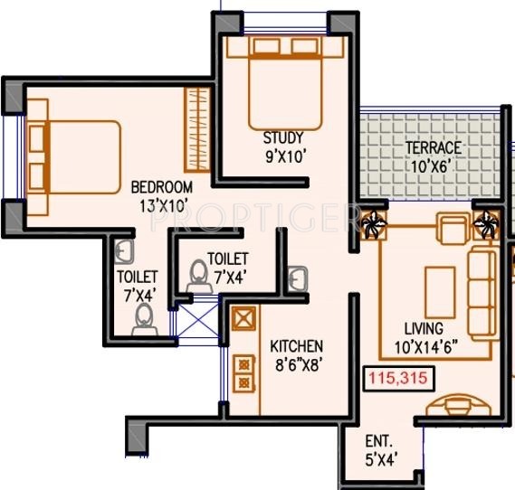 Navjeevan Sundarban (2BHK+2T (781 sq ft) 781 sq ft)