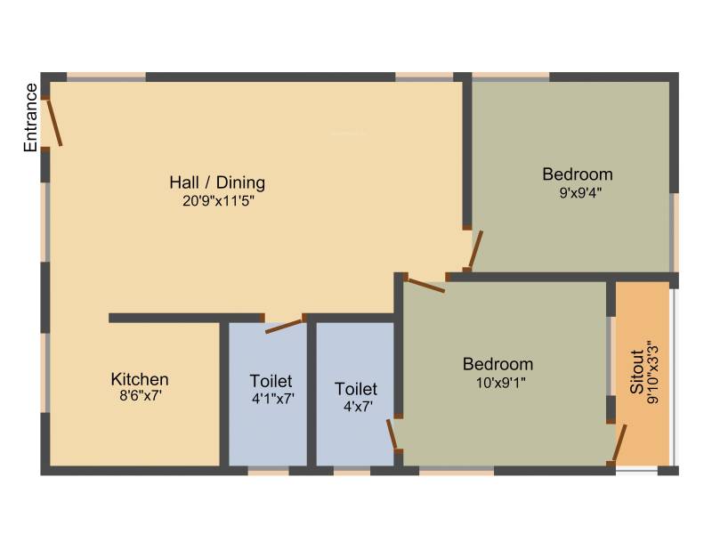 Venus Anandham (2BHK+2T (787 sq ft) 787 sq ft)