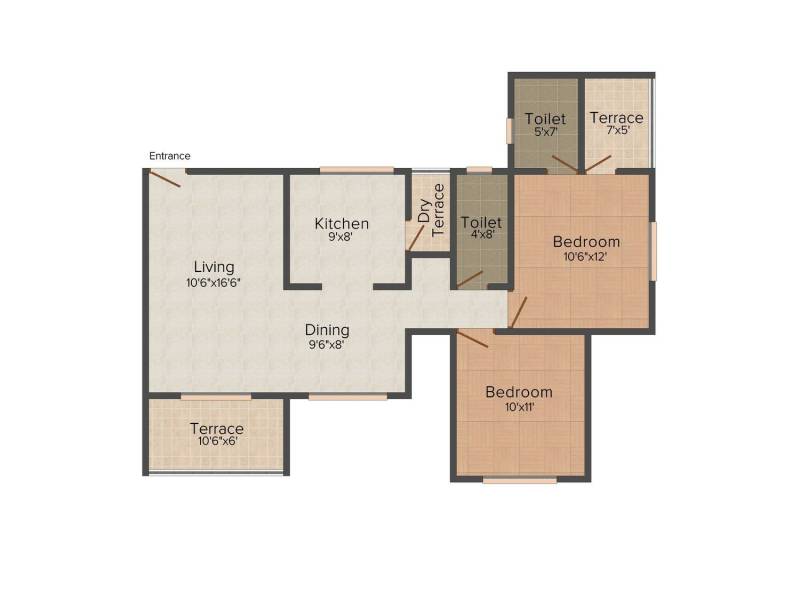 SGL Vishwajeet Residency (2BHK+2T (998 sq ft) 998 sq ft)